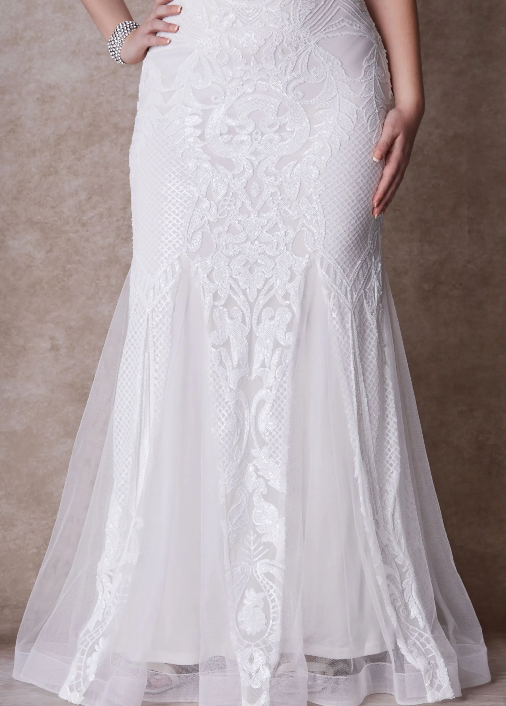 Online Ashley Stewart The Celeste Wedding Gown Egret