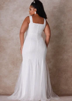 New Ashley Stewart The Shera Wedding Gown Egret