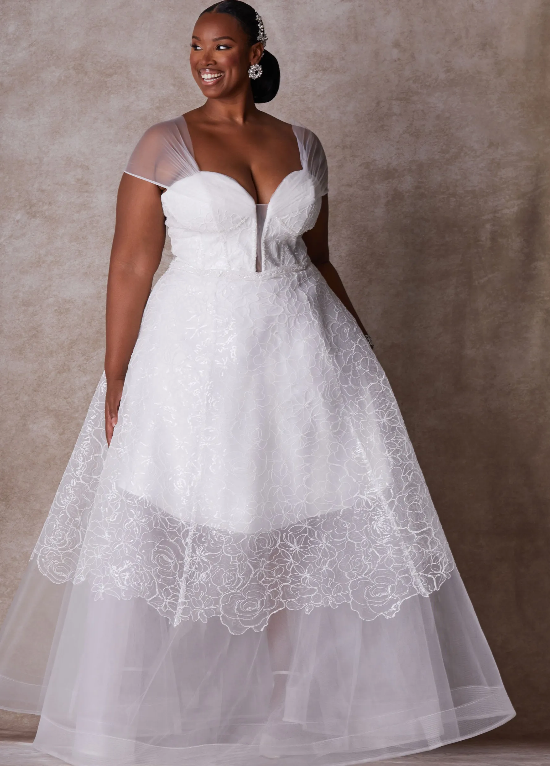 Discount Ashley Stewart The Tatianna Princess Wedding Gown White