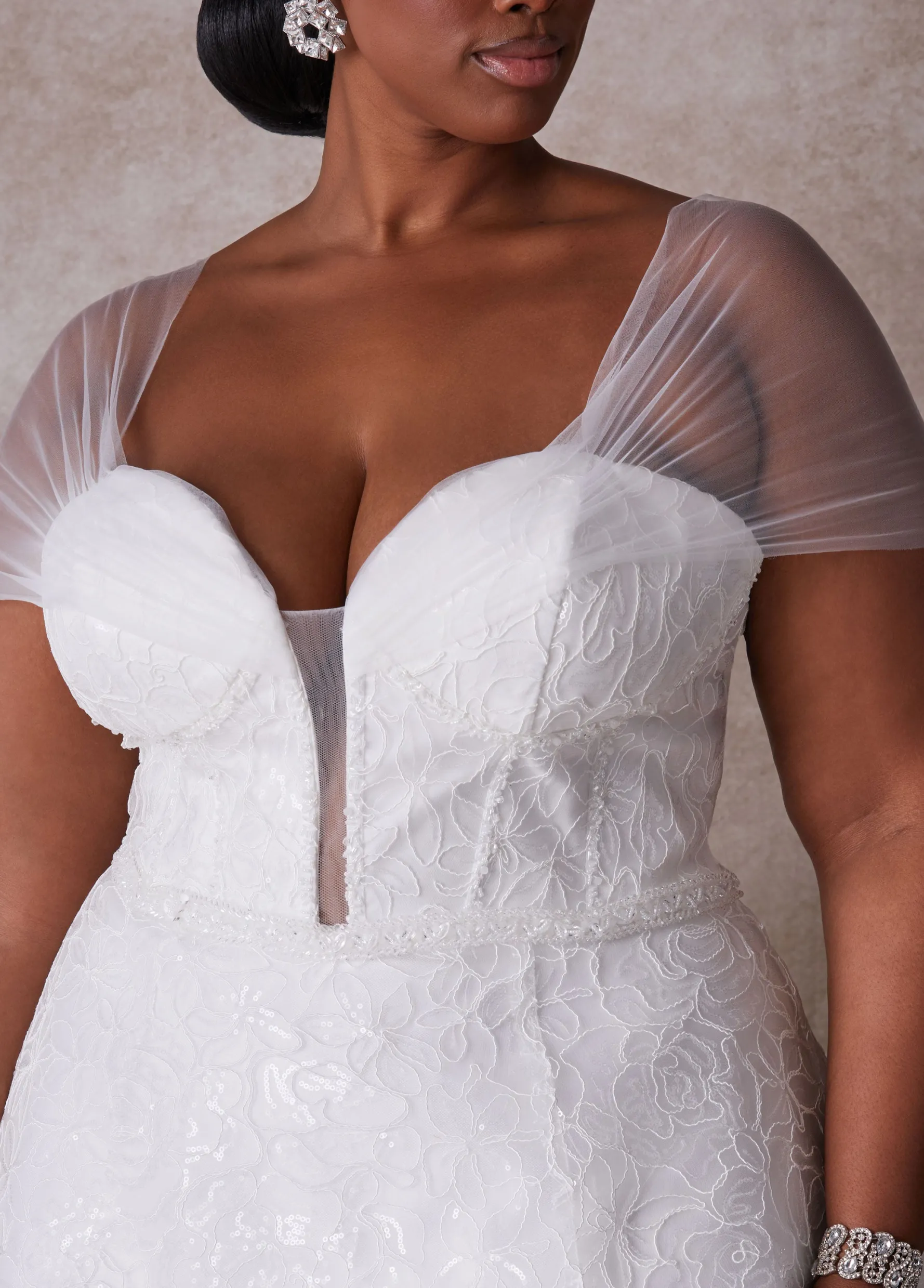Discount Ashley Stewart The Tatianna Princess Wedding Gown White