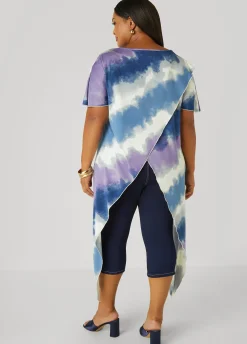 Clearance Ashley Stewart Tie Dyed Crisscross Top Multi