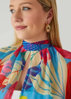 Discount Ashley Stewart Tropical Print Shrug Multi