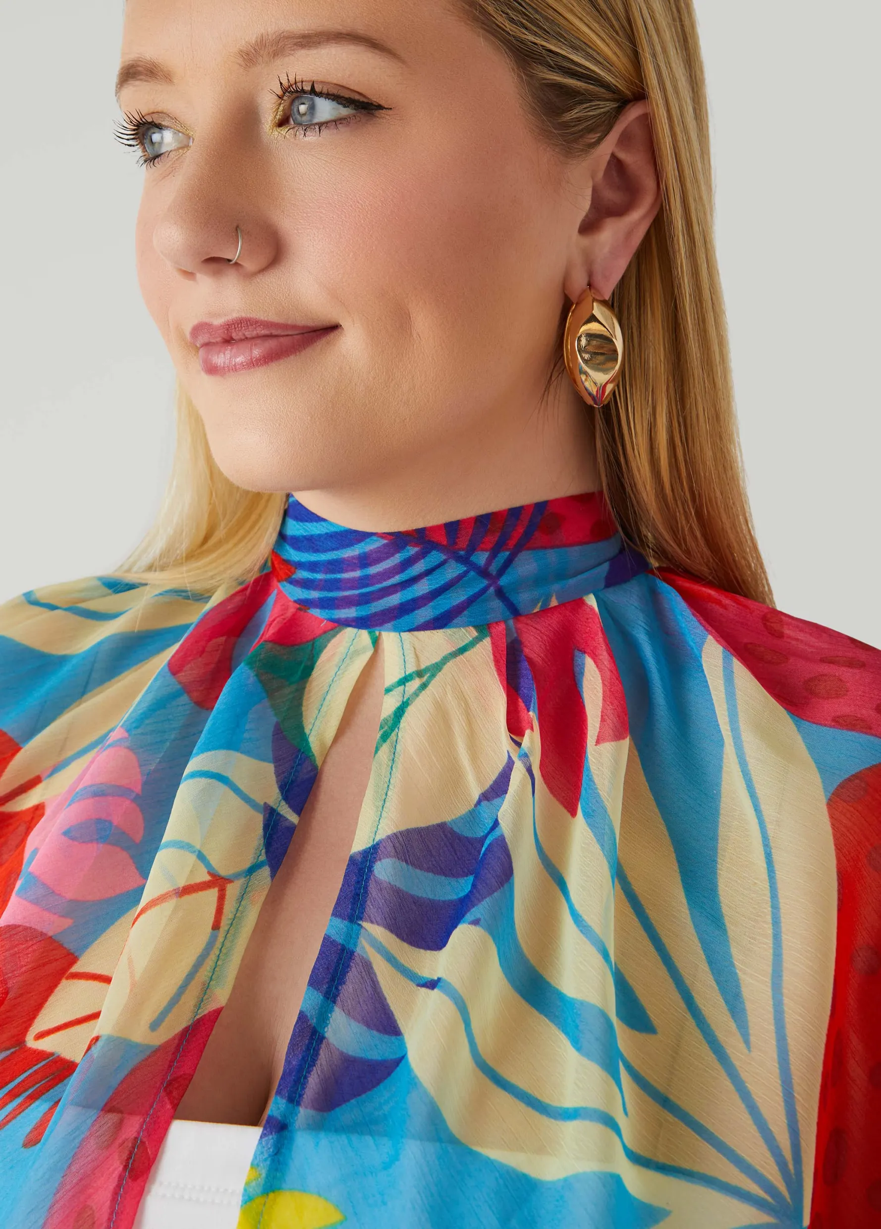 Discount Ashley Stewart Tropical Print Shrug Multi