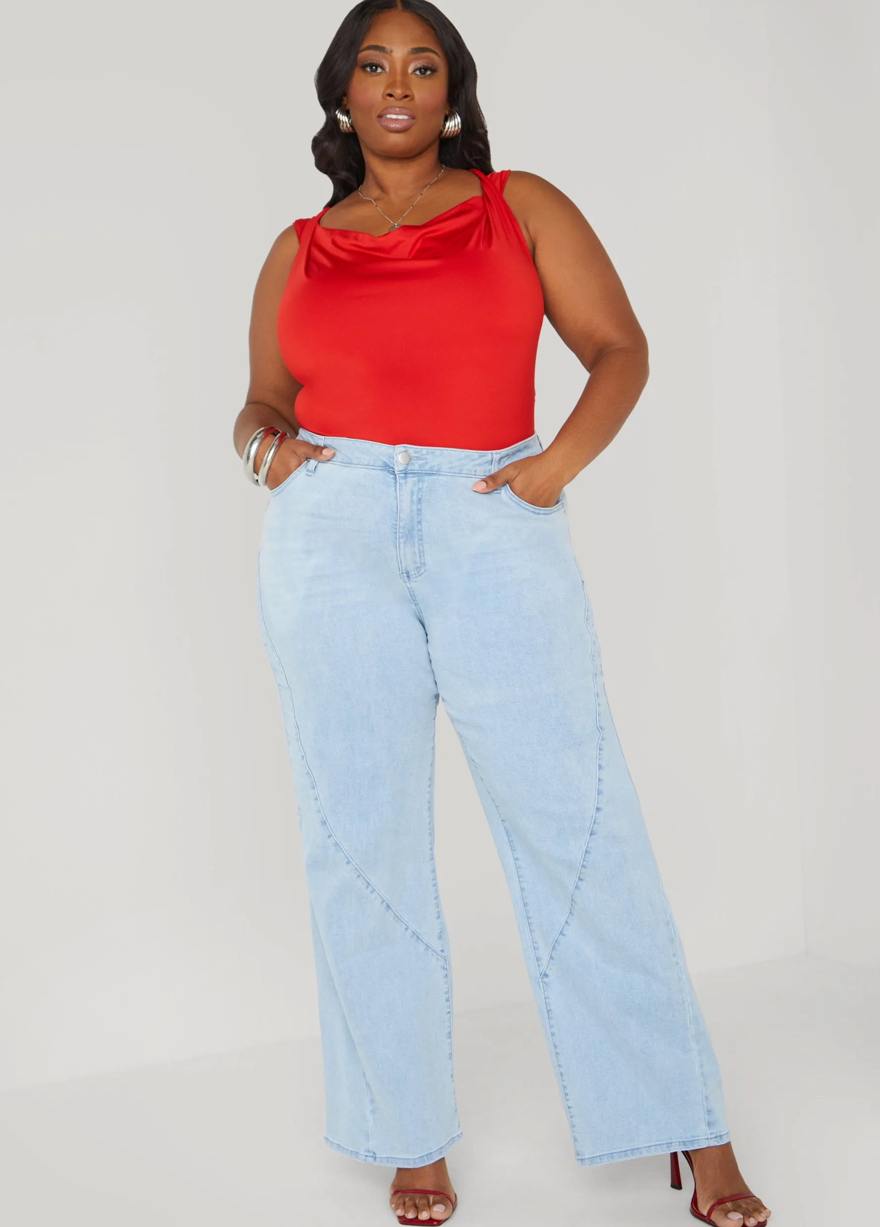 Fashion Ashley Stewart Twisted Cowl Neck Top