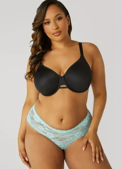 Hot Ashley Stewart Underwire Satin Minimizer Bra Black