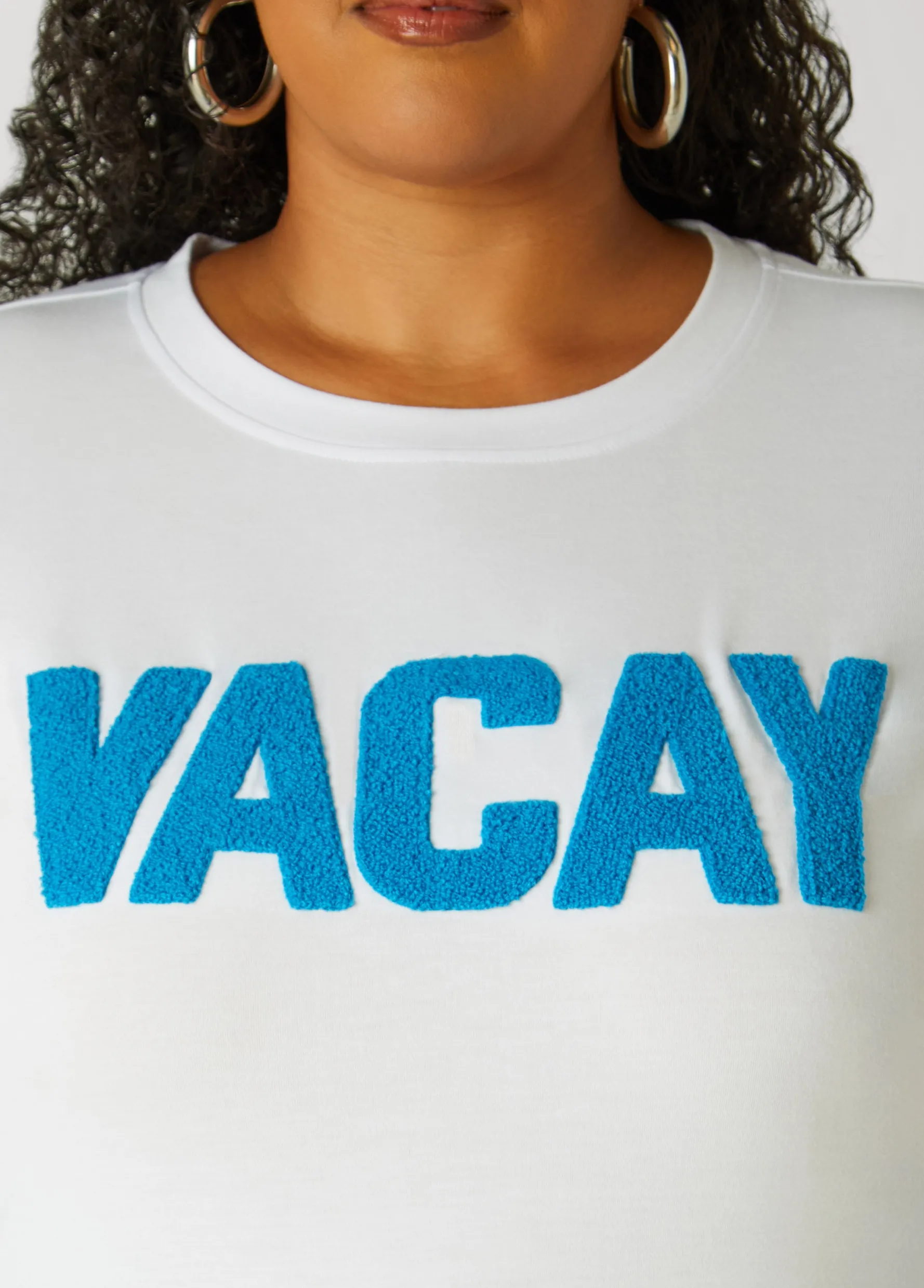 Best Ashley Stewart Vacay Applique Tee White